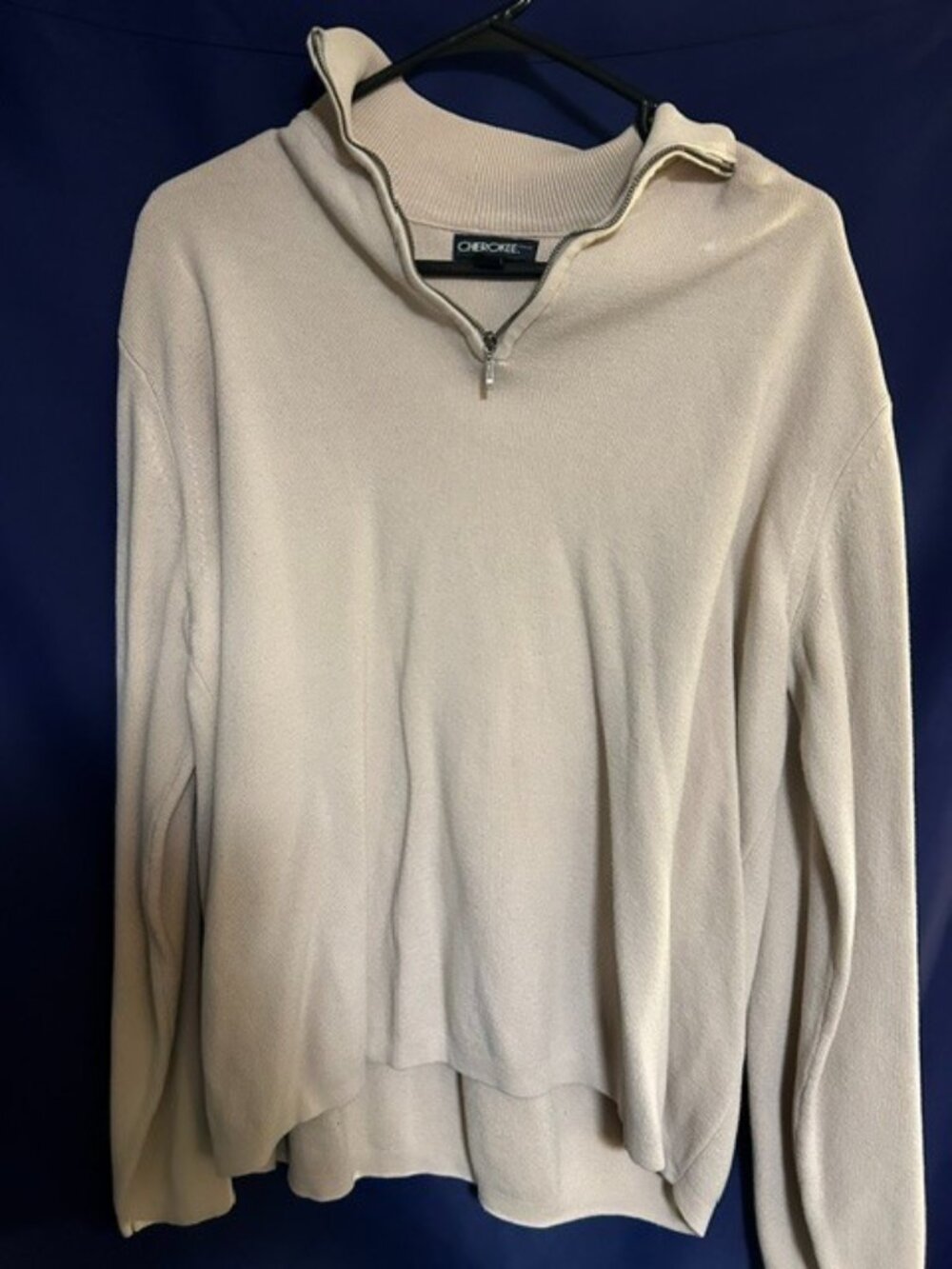 Cherokee Quarter Zip Knit Sweater Beige